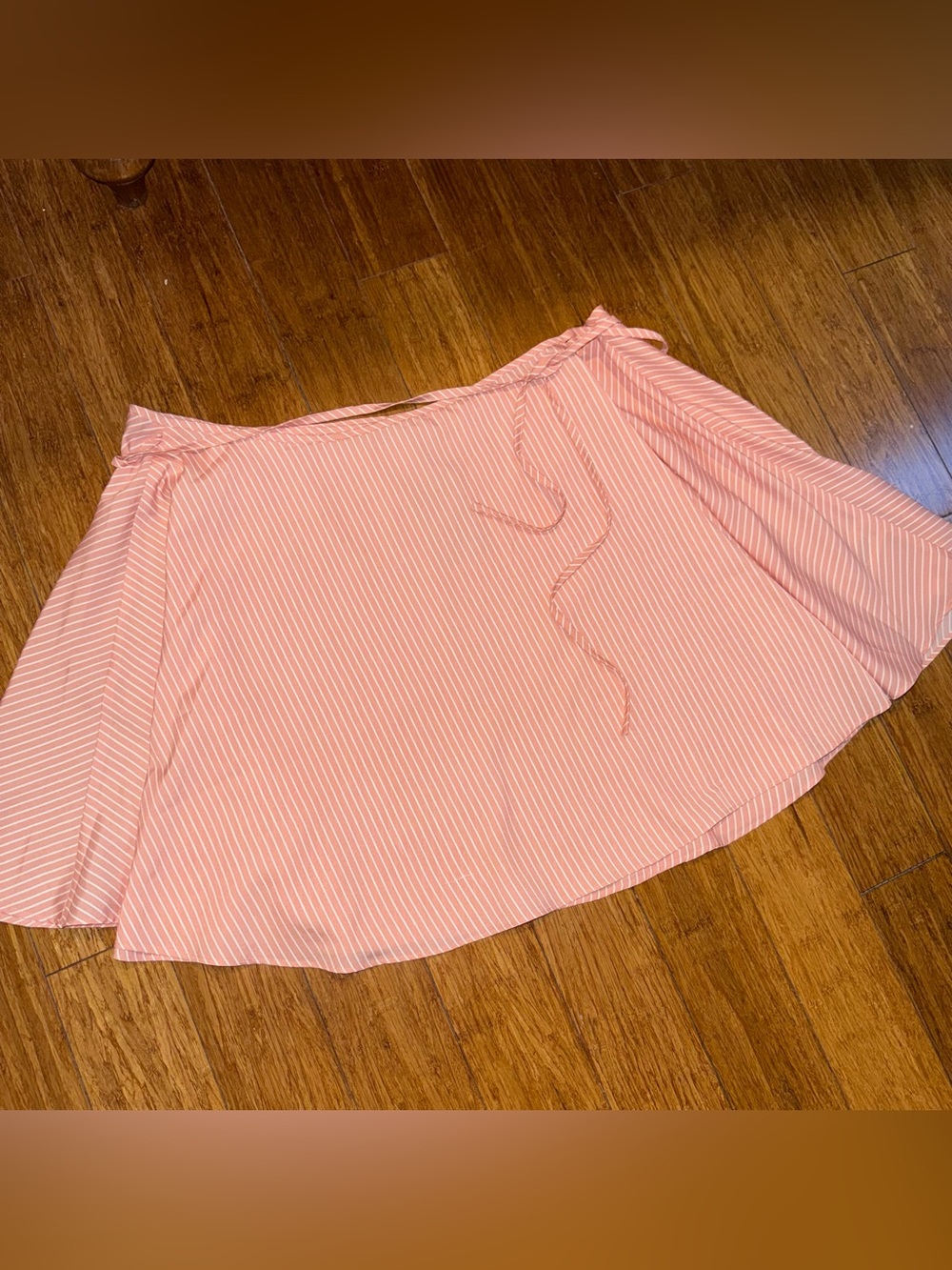 ASOS Curve Wrap Tie Pale Pink Striped Mini Skater Skirt Heartbreak Plus Size 24 - Picture 5 of 8